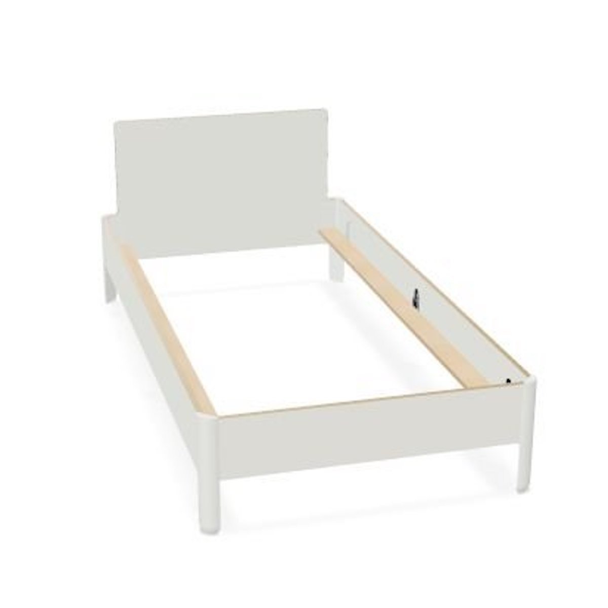 Lit individuel 120x200cm avec tête de lit NAIT Müller Small Living blanc bouleau