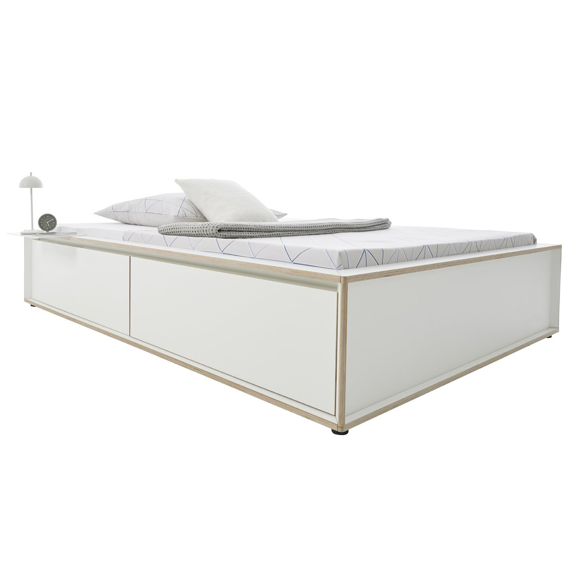 Lit individuel 140x200cm 2 tiroirs SPAZE Müller Small Living blanc