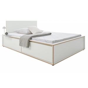 Lit individuel 140x200cm avec tête de lit 2 tiroirs SPAZE Müller Small Living blanc