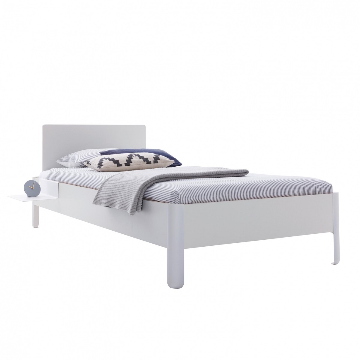 Lit individuel 140x200cm avec tête de lit CPL NAIT Müller Small Living blanc bouleau