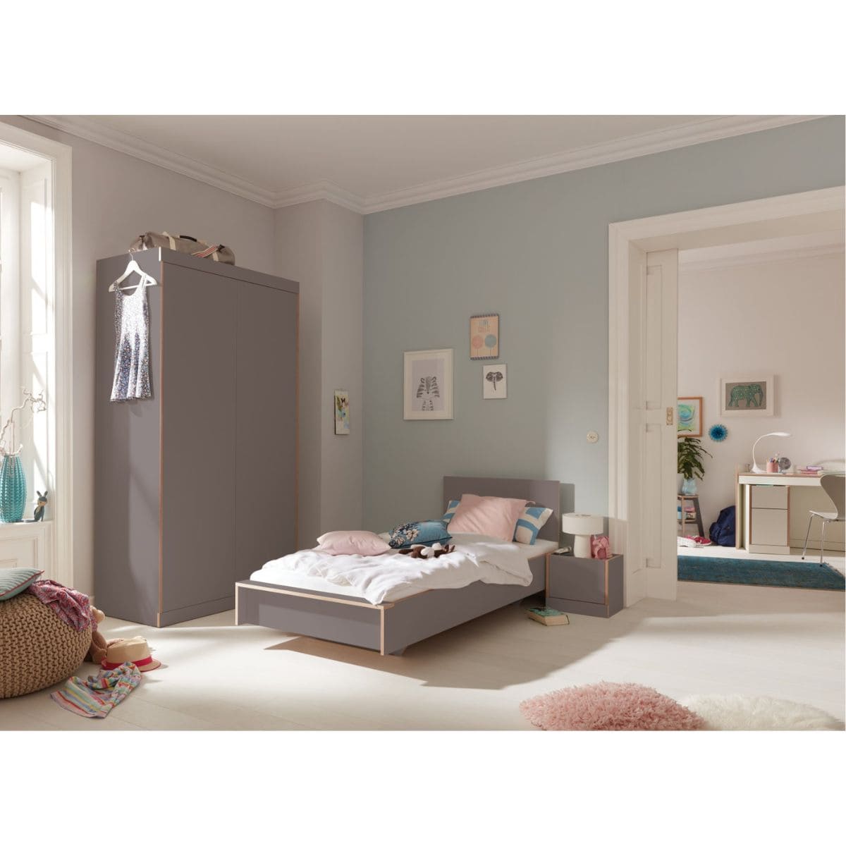 Lit individuel 90 CPL FLAI Müller Small Living anthracite