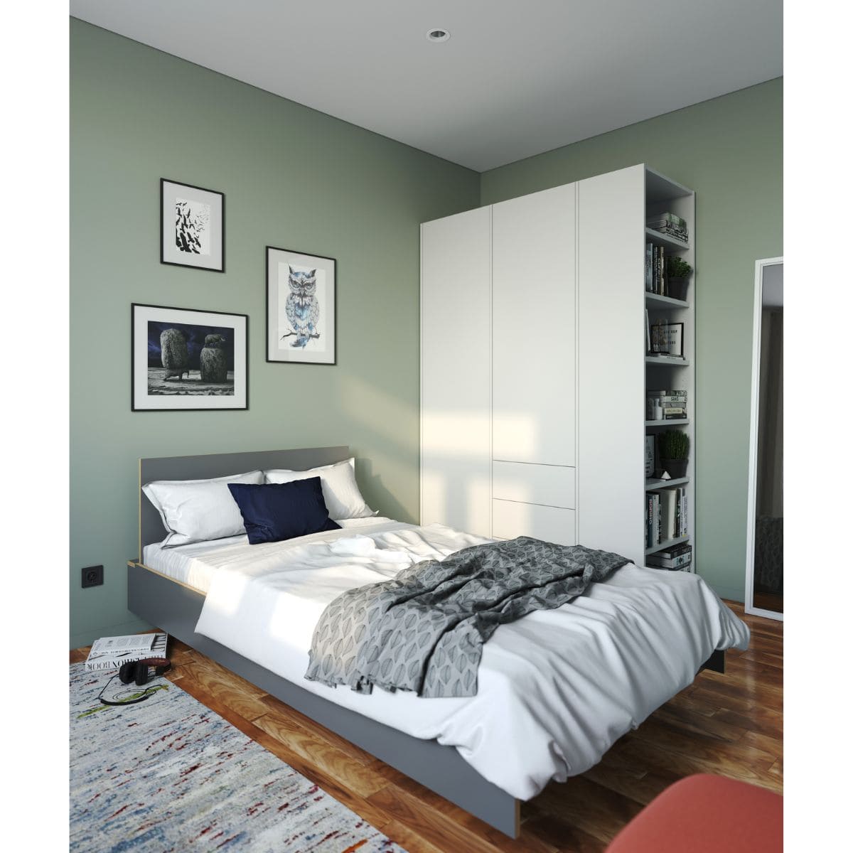 Lit individuel 90 CPL FLAI Müller Small Living anthracite