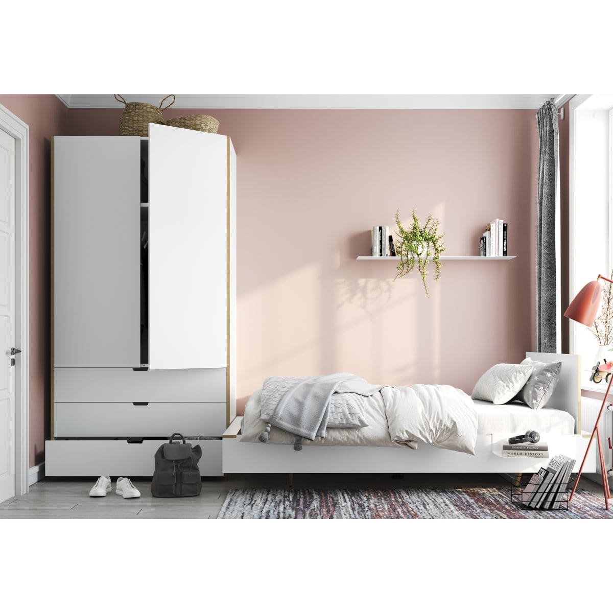 Lit individuel 90 CPL FLAI Müller Small Living blanc