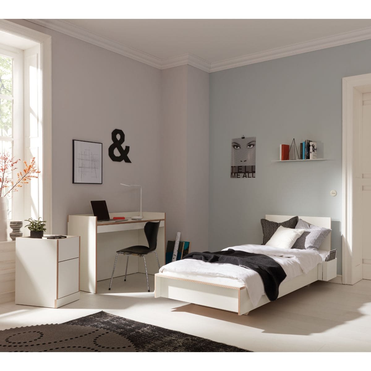 Lit individuel 90 CPL FLAI Müller Small Living blanc