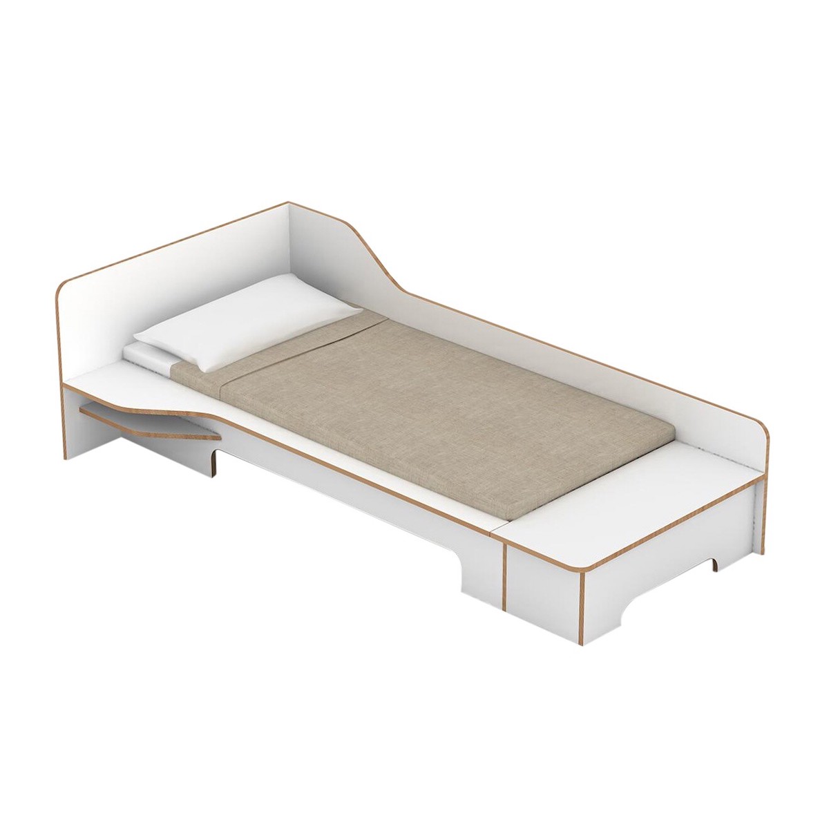 Lit individuel 90x200cm avec table de nuit PLANE Müller Small Living