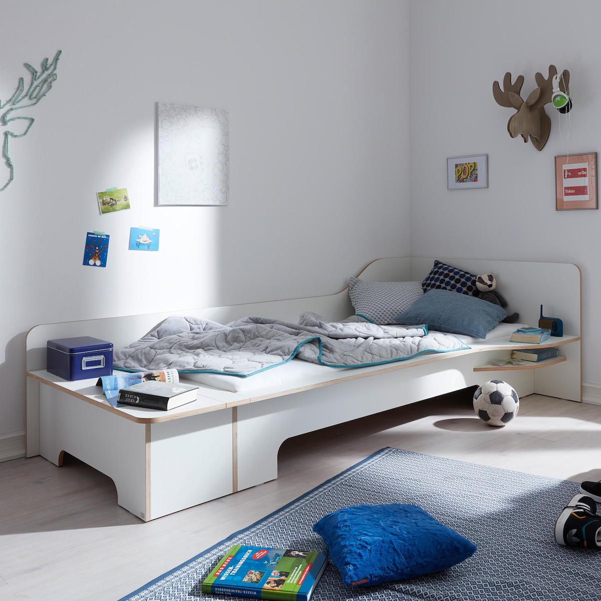 Lit individuel 90x200cm avec table de nuit PLANE Müller Small Living