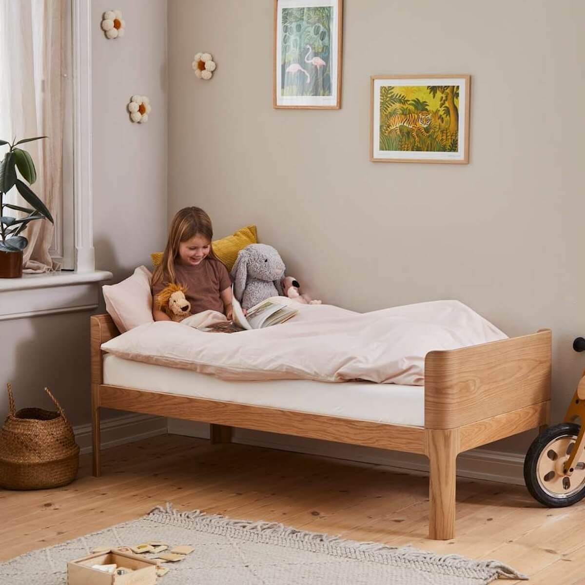 Lit junior 70x150cm NOVA Flexa Oak clear lacq.