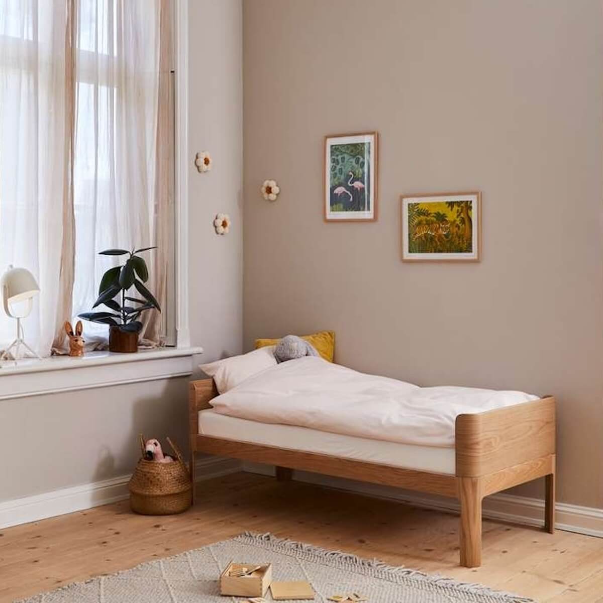 Lit junior 70x150cm NOVA Flexa Oak clear lacq.