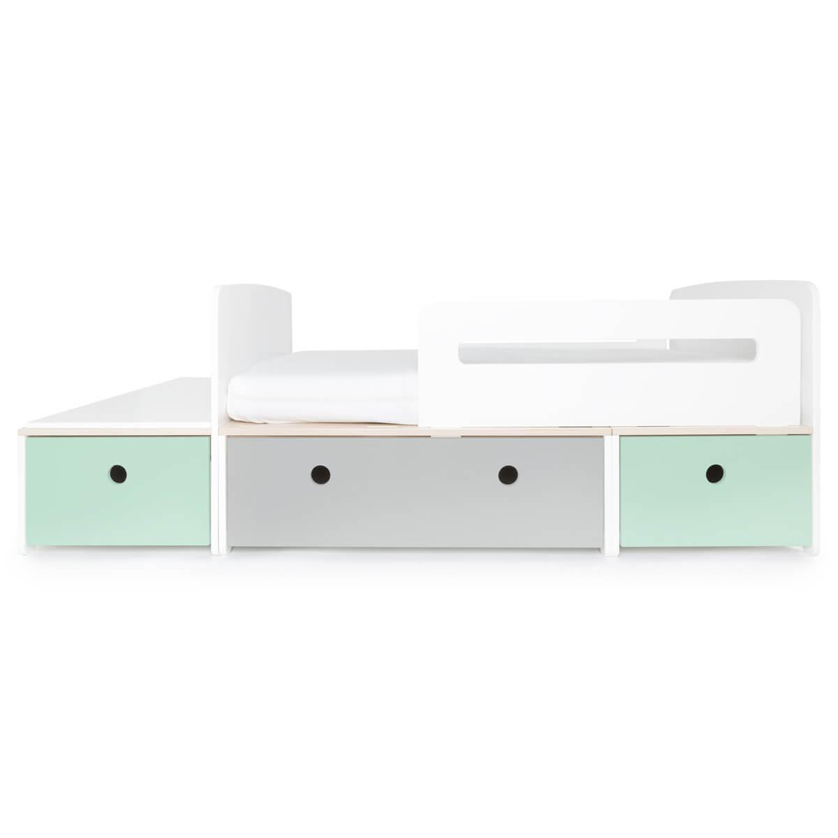 Lit junior évolutif 90x150/200cm COLORFLEX mint-pearl grey-mint 