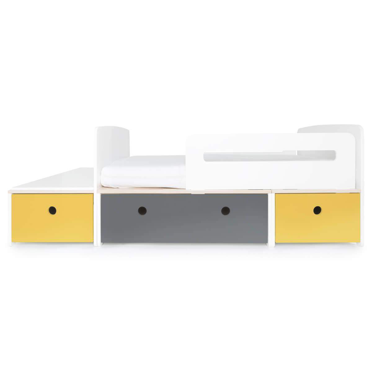 Lit junior évolutif 90x150/200cm COLORFLEX nectar yellow-space grey-nectar yellow 