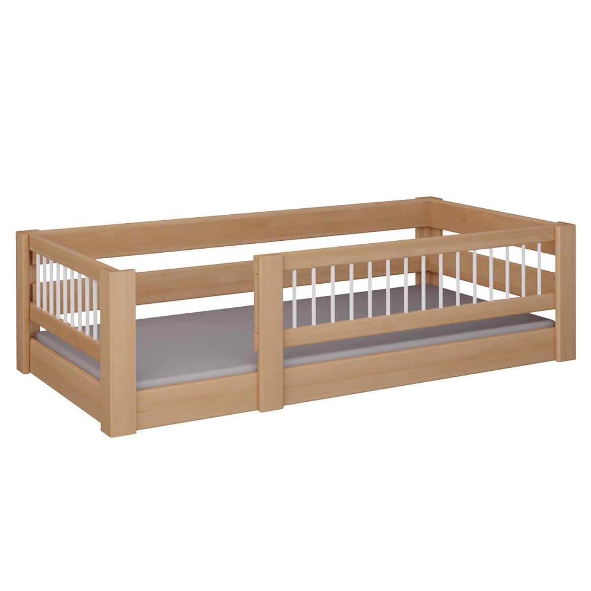 Lit Kubu bas DELUXE de Breuyn naturel-blanchi
