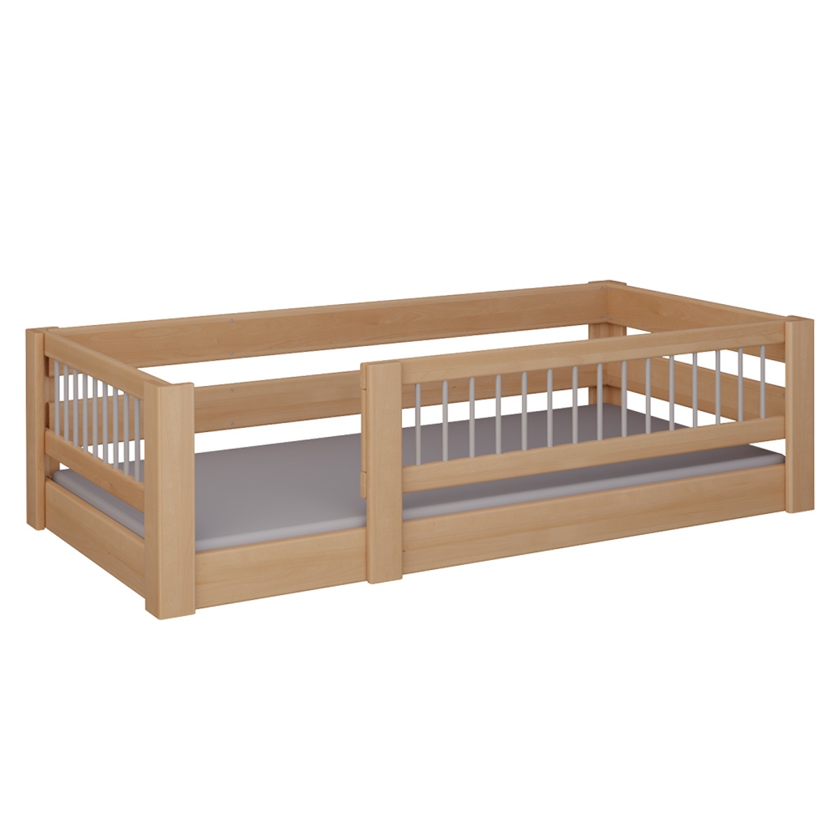 Lit Kubu bas DELUXE de Breuyn naturel-gris