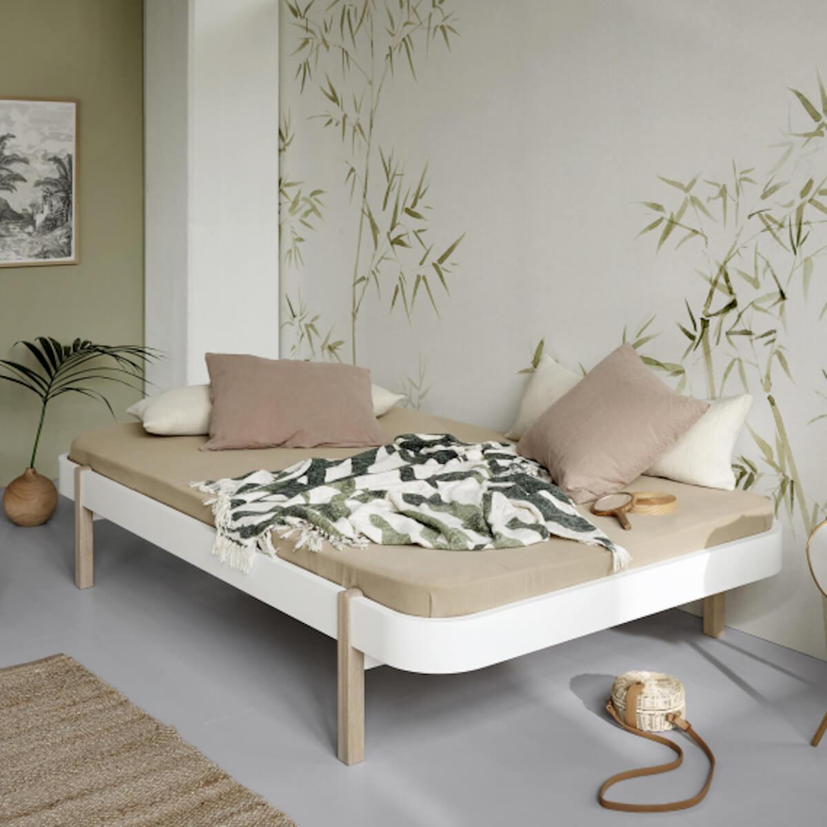 Lit Lounger 120cm WOOD Oliver Furniture blanc-chêne