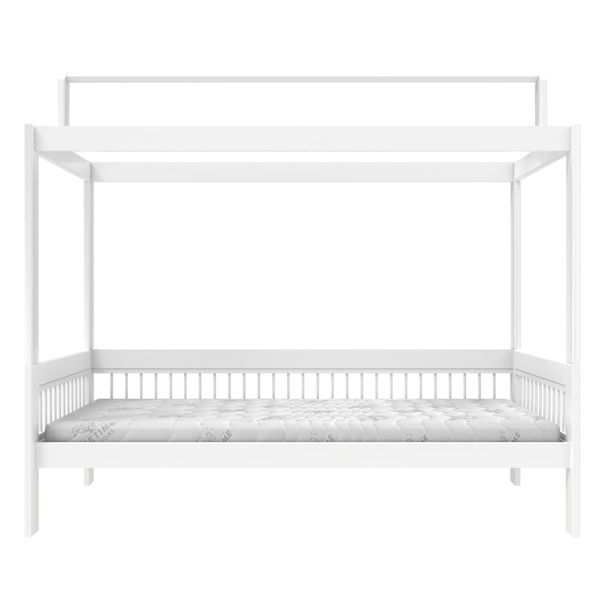 Lit maison avec structure de toit 90x200cm BREEZE Lifetime blanc