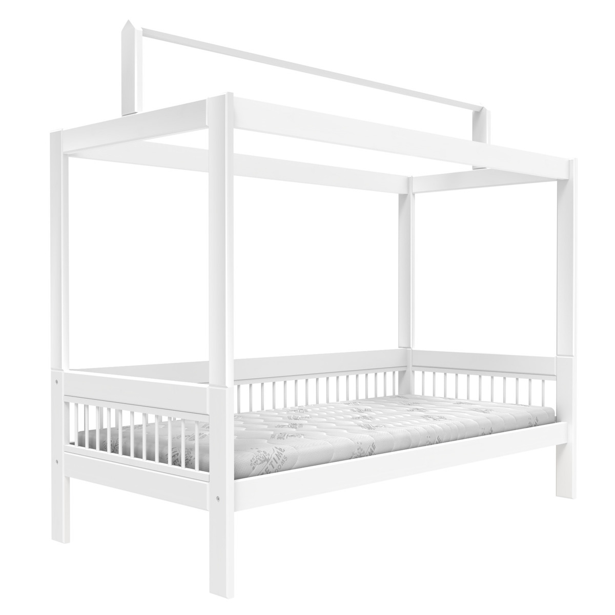 Lit maison avec structure de toit 90x200cm BREEZE Lifetime blanc