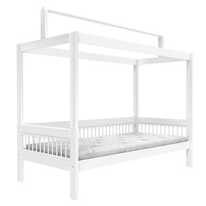 Lit maison avec structure de toit 90x200cm BREEZE Lifetime blanc