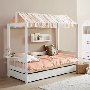 Lit maison avec structure de toit 90x200cm BREEZE Lifetime blanc
