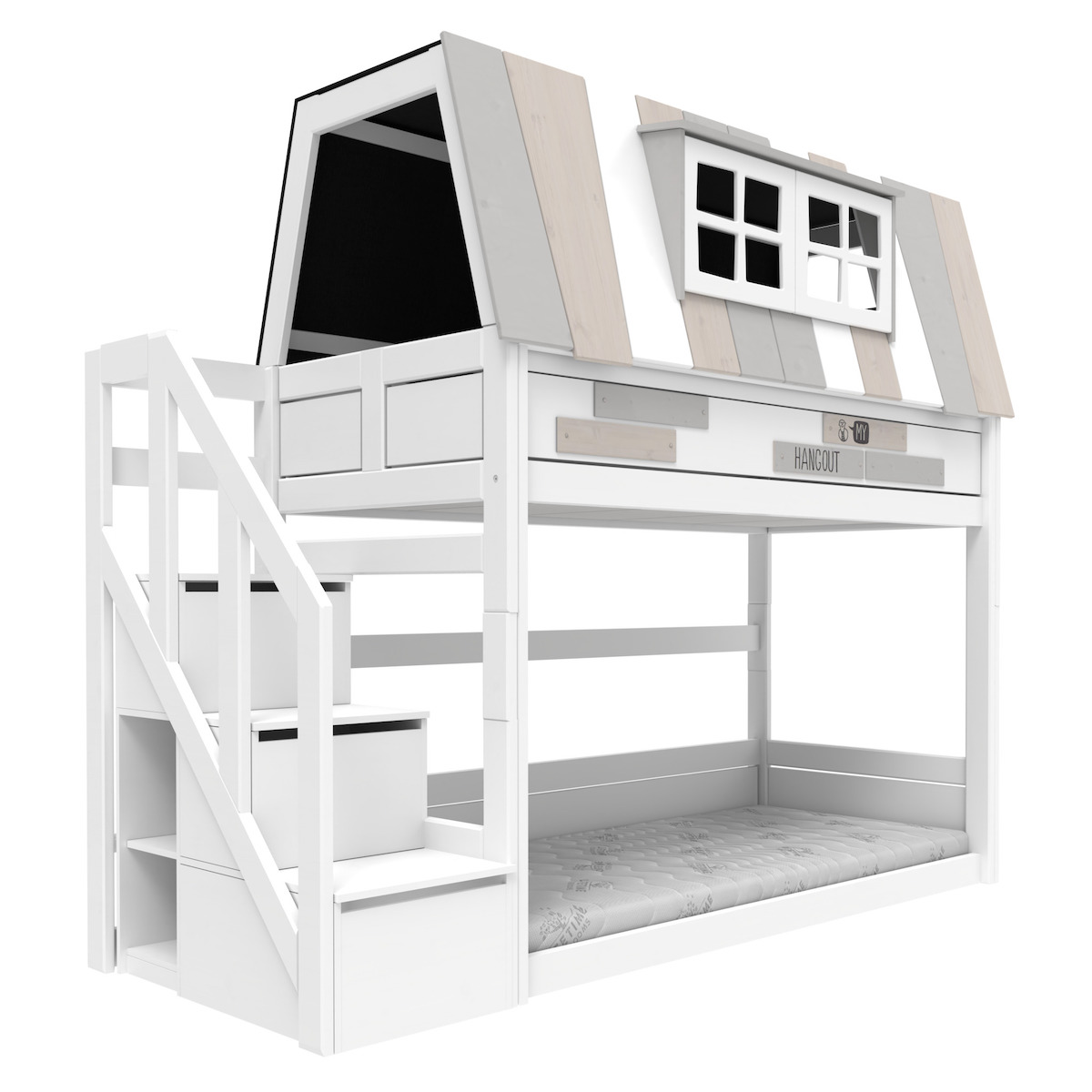 Lit maison bas 90x200cm MY HANGOUT Lifetime blanc