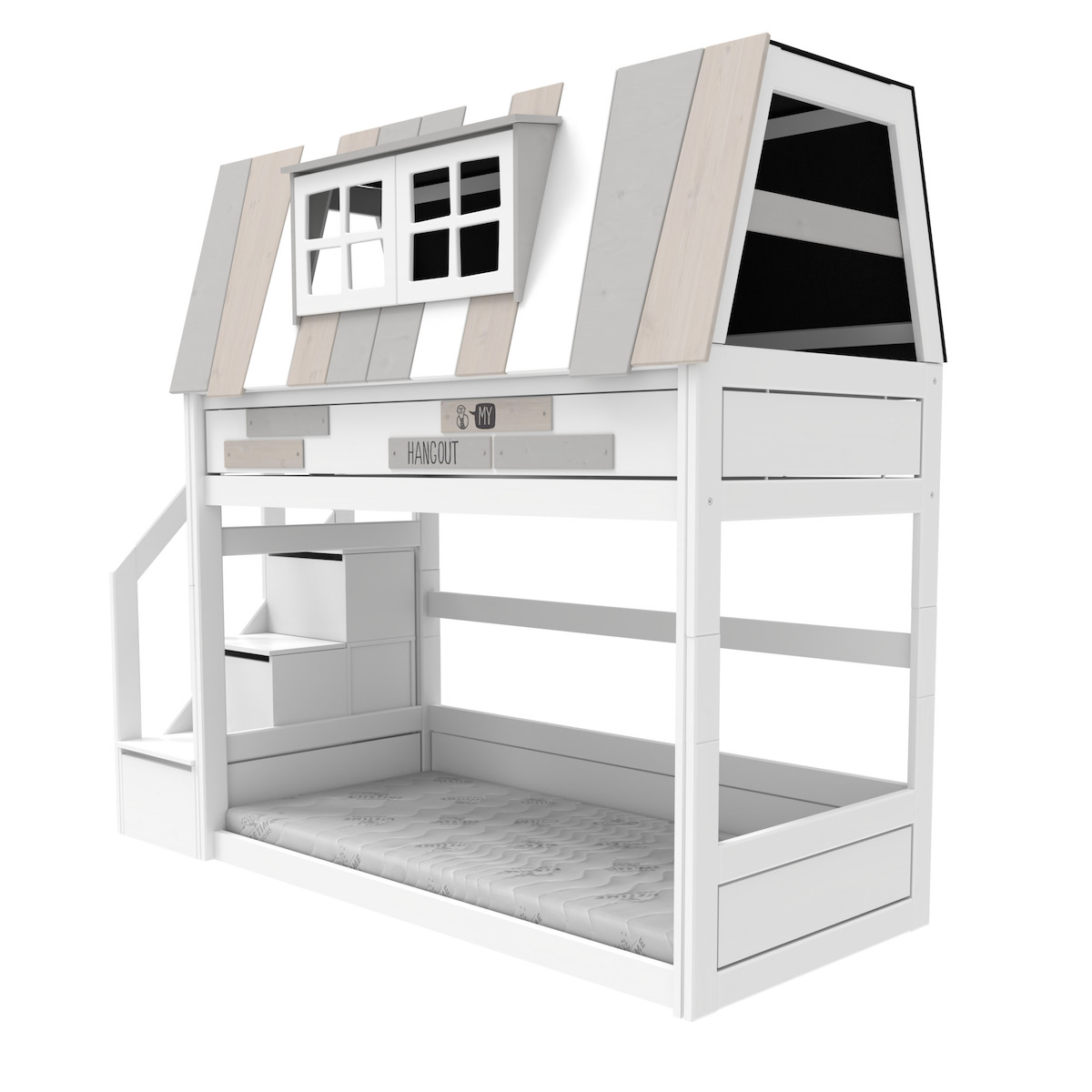 Lit maison bas 90x200cm MY HANGOUT Lifetime blanc