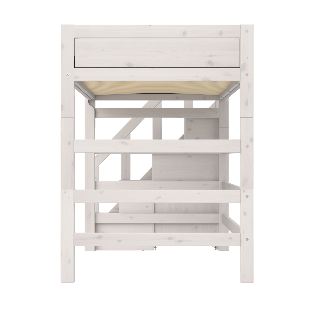 Lit mezzanine 120x200x177cm escalier PREMIUM Lifetime whitewash