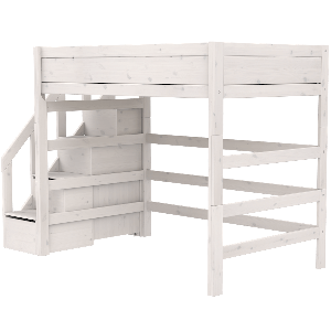 Lit mezzanine 120x200x177cm escalier PREMIUM Lifetime whitewash