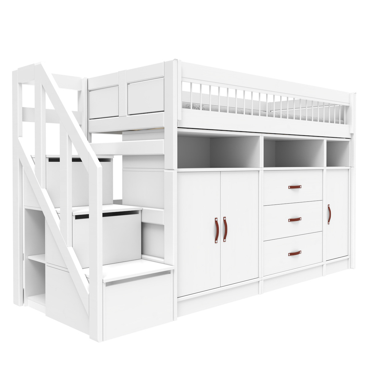 Lit mezzanine 90x200cm All-In-One Lifetime blanc