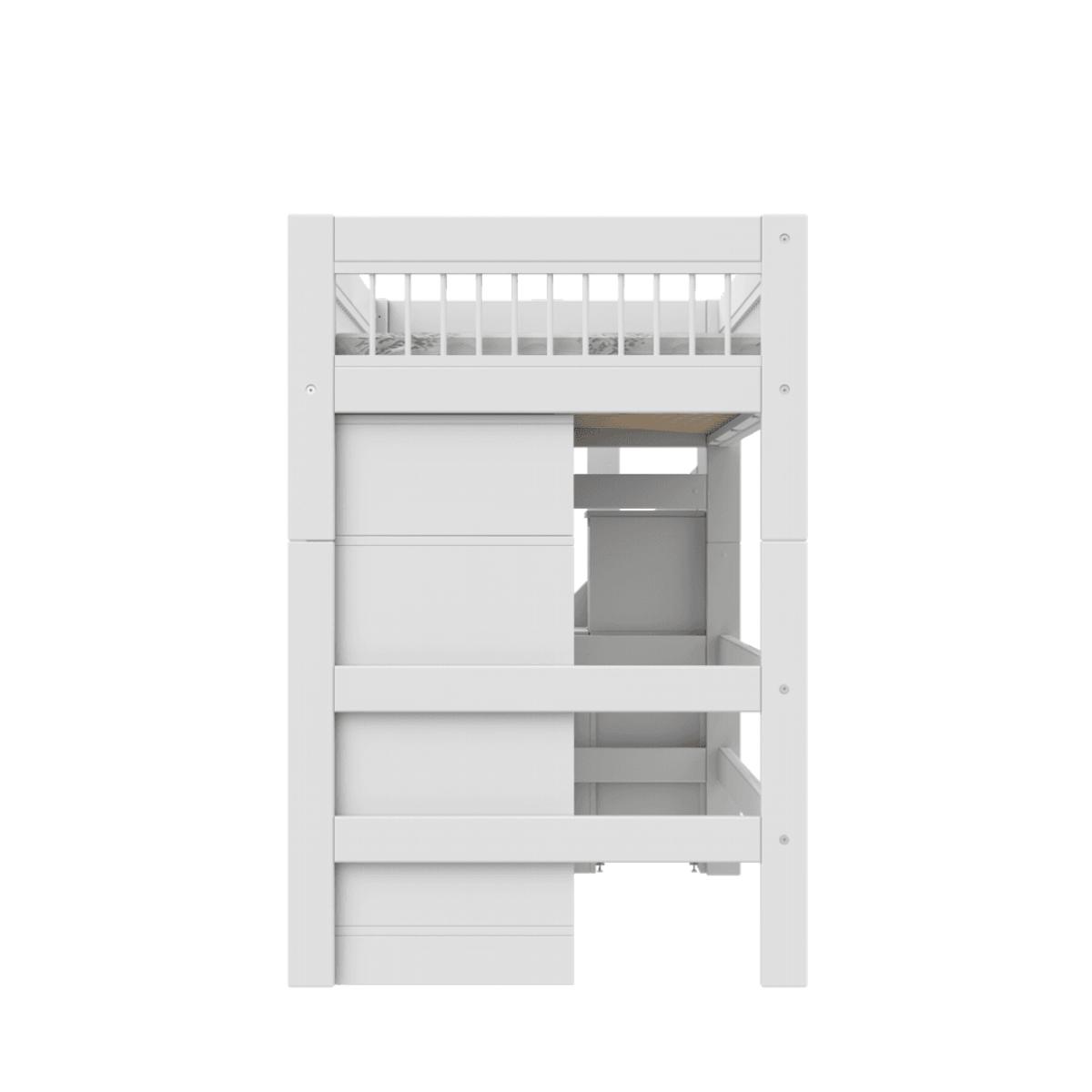 Lit mezzanine 90x200cm escalier BREEZE All-In-One Lifetime blanc