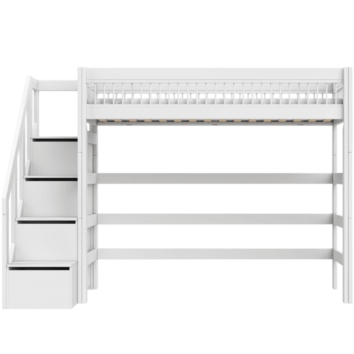 Lit mezzanine 90x200cm escalier BREEZE DELUXE Lifetime blanc