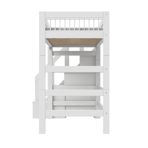 Lit mezzanine 90x200cm escalier BREEZE DELUXE Lifetime blanc