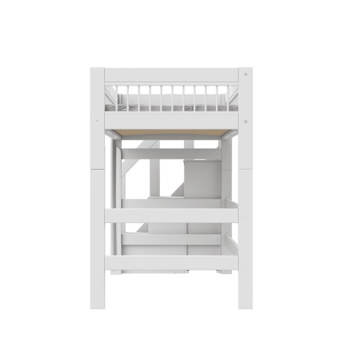 Lit mezzanine 90x200cm escalier BREEZE Lifetime blanc