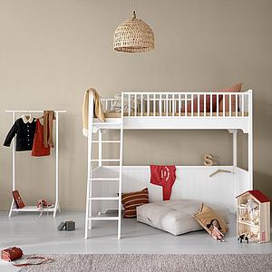 Lit mezzanine 90x200cm SEASIDE CLASSIC Oliver Furniture blanc