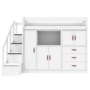 Lit mezzanine avec escalier 90x200cm All-In-One BREEZE Lifetime blanc
