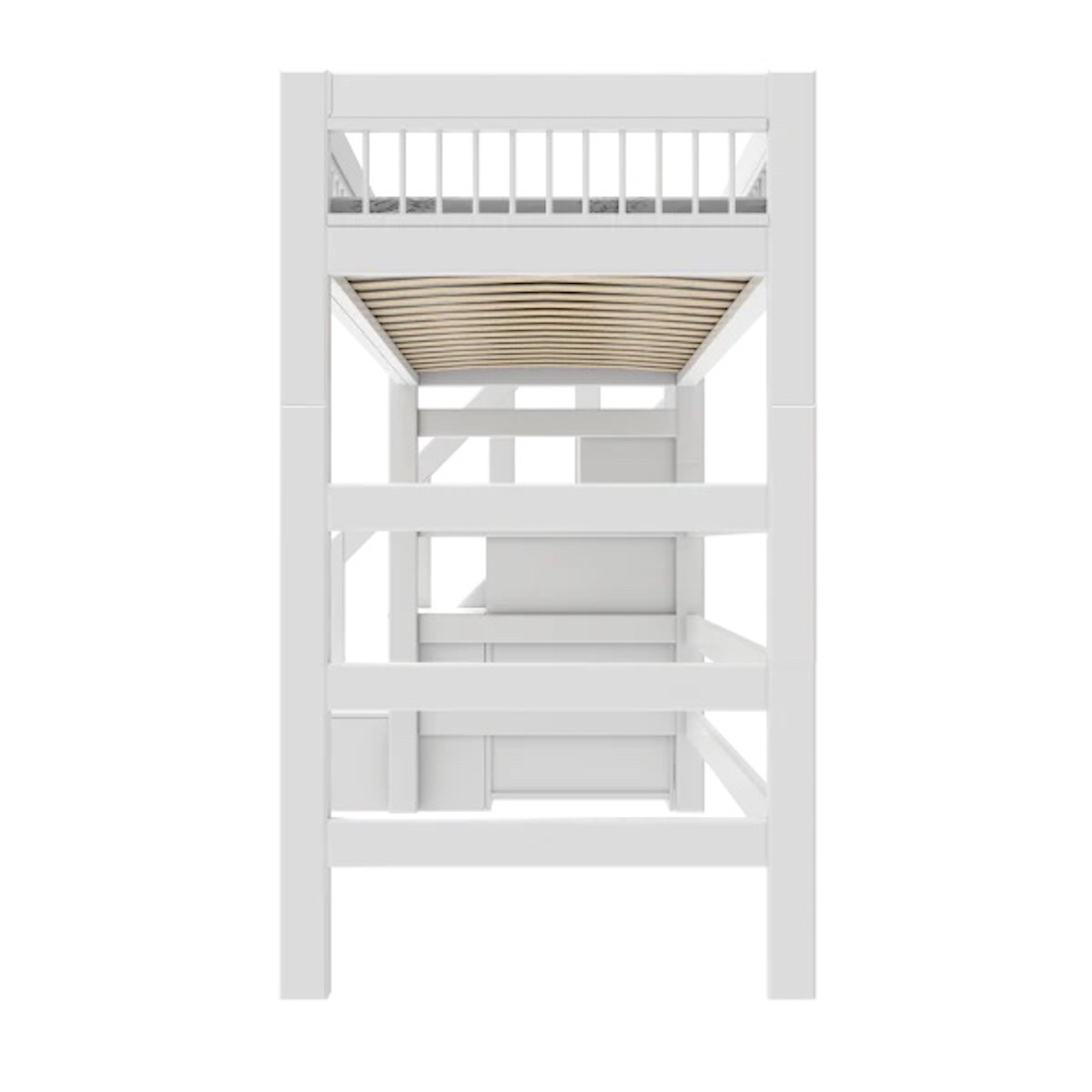 Lit mezzanine avec escalier 90x200cm BREEZE Lifetime blanc