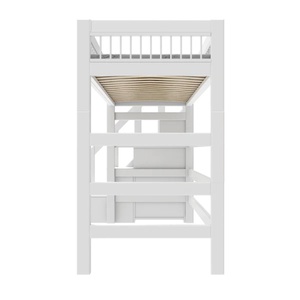 Lit mezzanine avec escalier 90x200cm BREEZE Lifetime blanc