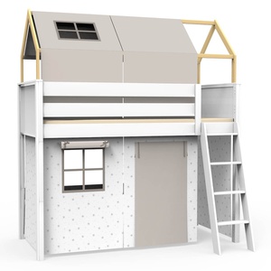 Lit mezzanine cabane KASVA textiles Viena grey