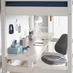 Lit mezzanine haut 140x200cm échelle droite CLASSIC Flexa grey washed