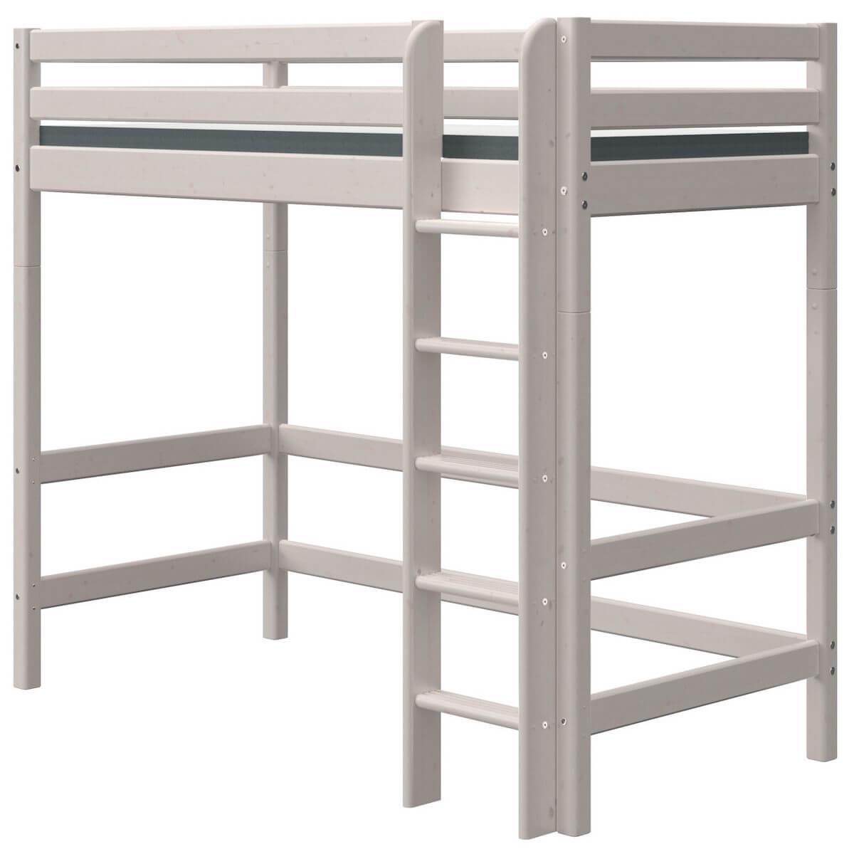 Lit mezzanine haut 90x200cm échelle droite CLASSIC Flexa grey washed