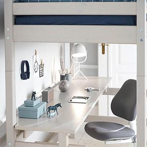 Lit mezzanine haut 90x200cm échelle droite CLASSIC Flexa grey washed