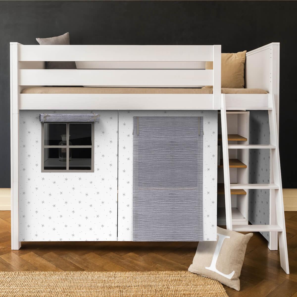 Lit mezzanine KASVA avec textiles Bobble grey