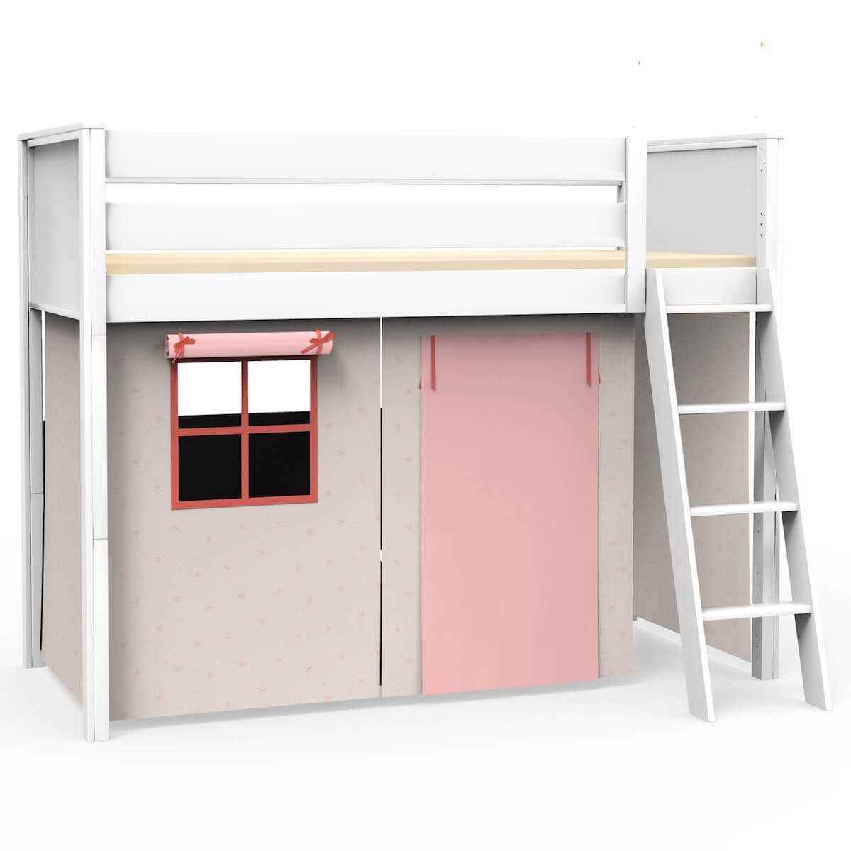 Lit mezzanine KASVA textiles Viena pink