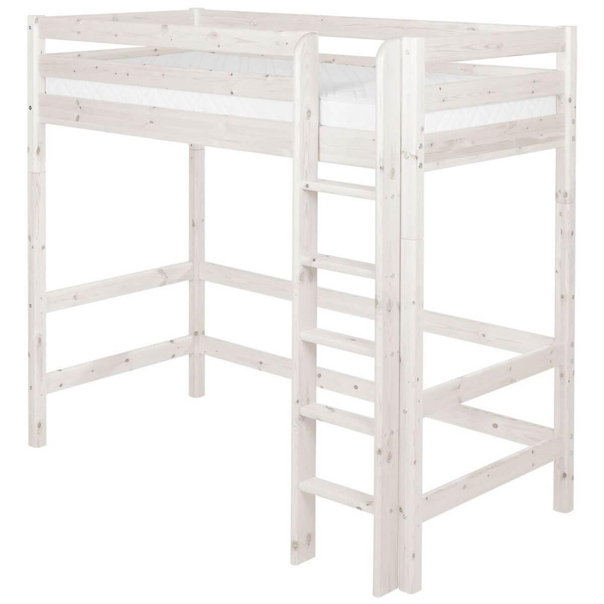 Lit mezzanine Line 90x190 cm + échelle droite by Flexa