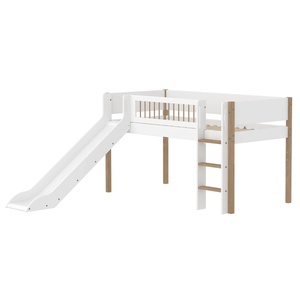 Lit mi-haut 90x200cm NOR Flexa Legs + Crossbars Oak Str.Ladder
