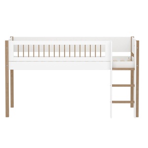 Lit mi-haut 90x200cm NOR Flexa oak Legs + Crossbars Oak Str.Ladder