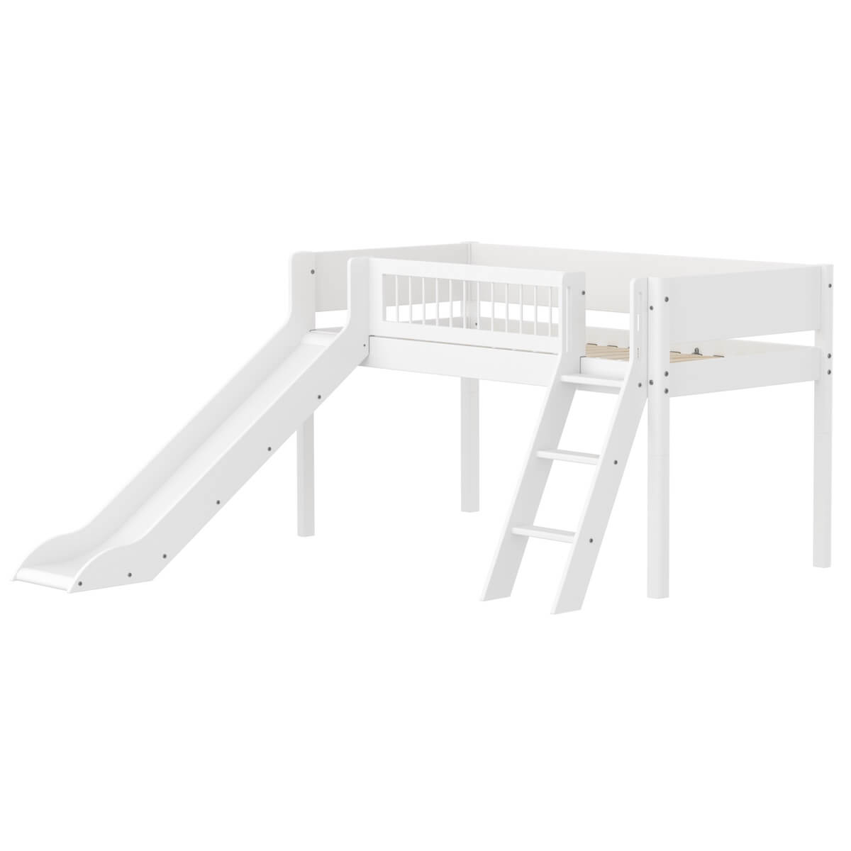 Lit mi-haut 90x200cm WHITE Flexa Ladder Crossbars F.Wht.