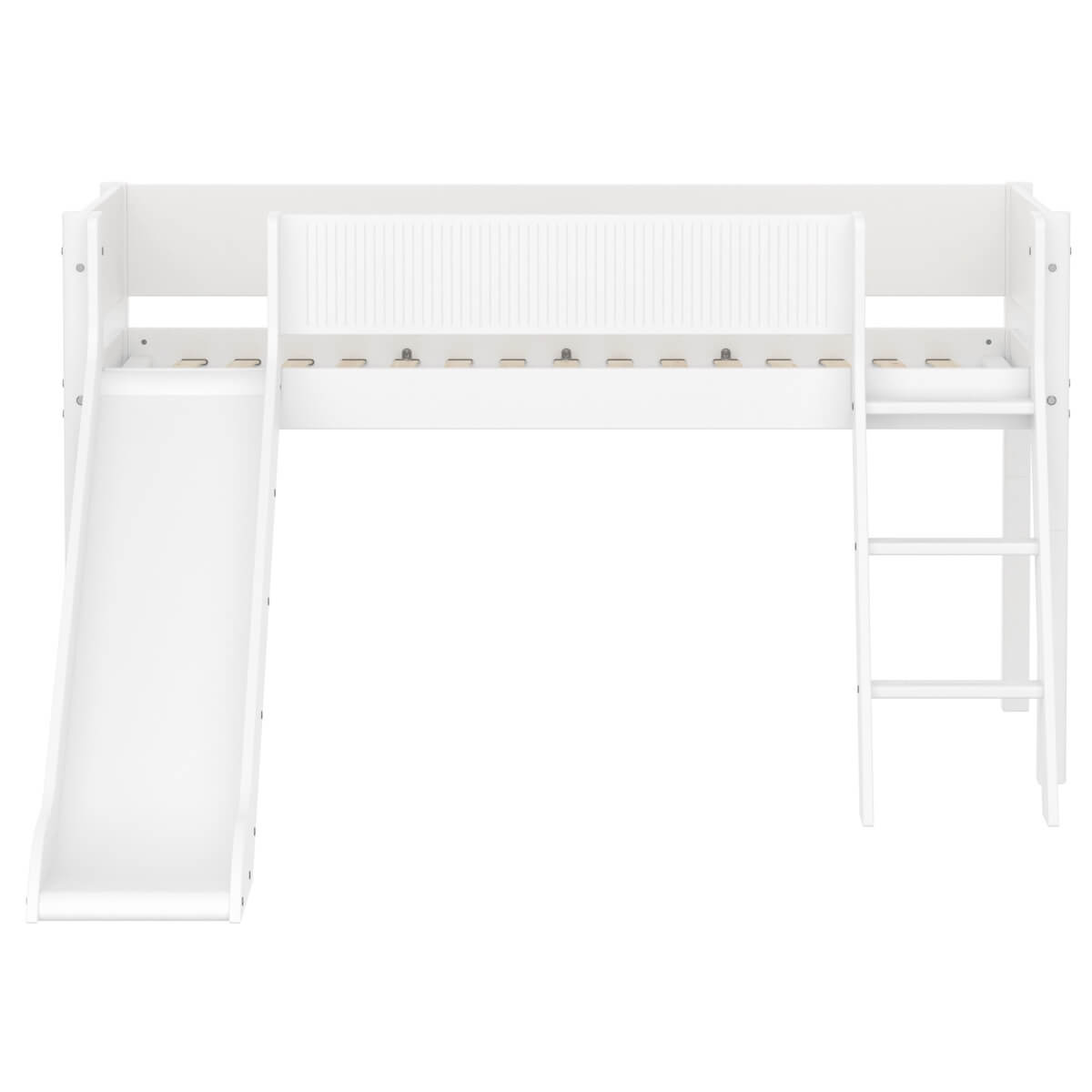 Lit mi-haut 90x200cm WHITE Flexa Sl. Ladder Grooves F.Wht.