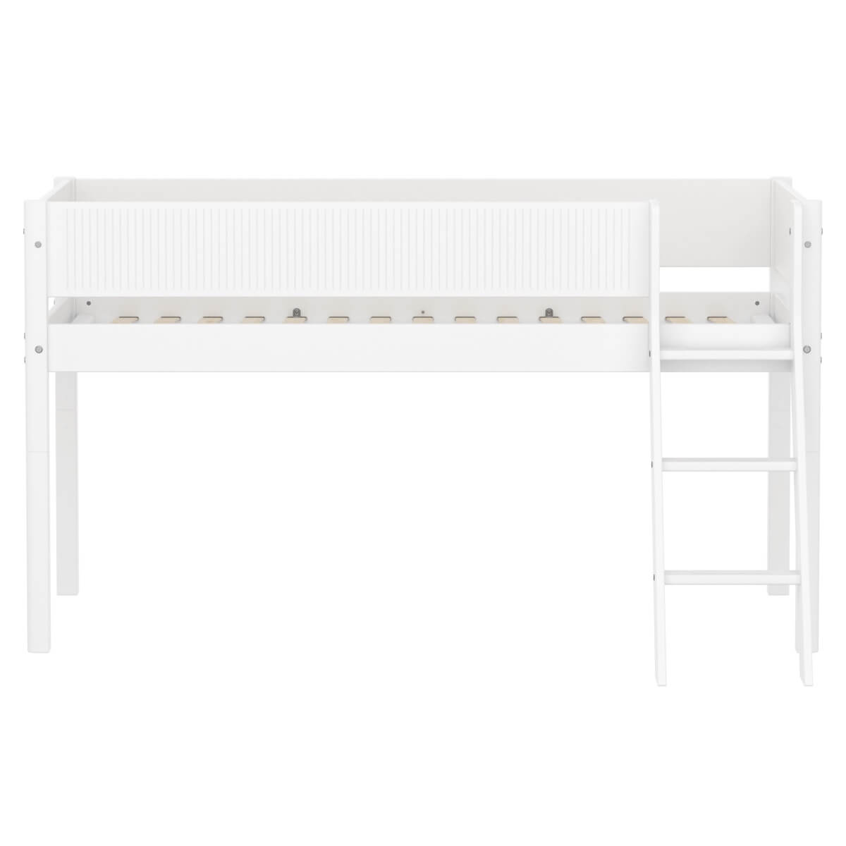 Lit mi-haut 90x200cm WHITE Flexa Sl.Ladder Grooves F.Wht.