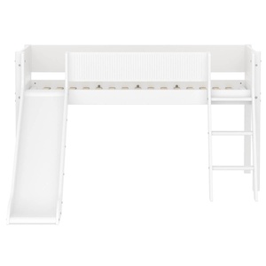Lit mi-haut 90x200cm WHITE Flexa Sl. Ladder Grooves F.Wht.