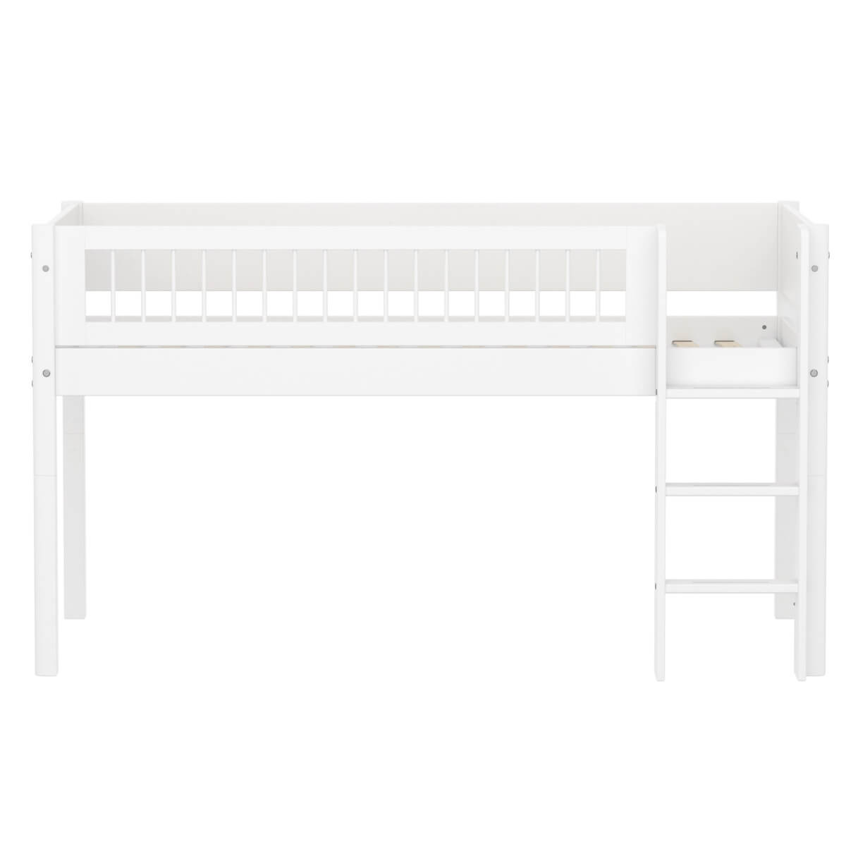 Lit mi-haut 90x200cm WHITE Flexa Str.Ladder Crossbars F.Wht.