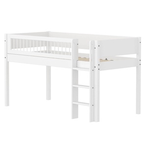 Lit mi-haut 90x200cm WHITE Flexa Str.Ladder Crossbars F.Wht.