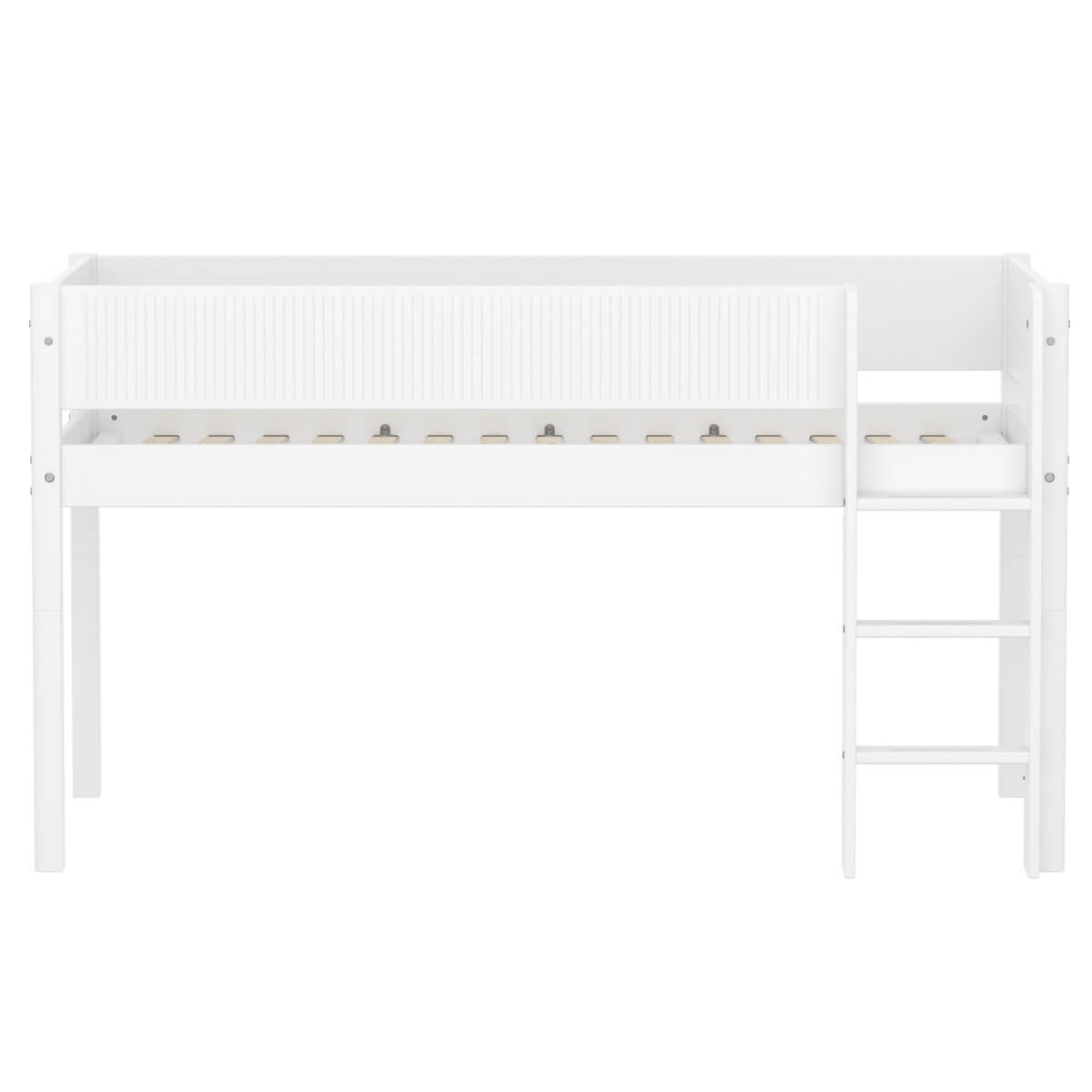 Lit mi-haut 90x200cm WHITE FLEXA Str.Ladder Grooves F.Wht.